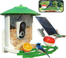 Smart Bird Feeder with Camera, 2K Live View AI Identify Birds Species with Solar