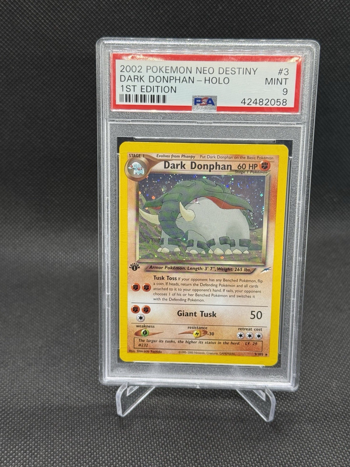 2002 POKEMON NEO DESTINY 1ST EDITION #3 DARK DONPHAN-HOLO PSA 9