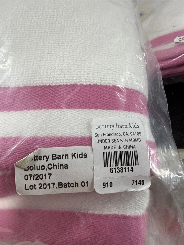 Pottery Barn Kids Under The Sea Mermaid (Lote de 2) Juego de 3 toallas •Nuevo• Foto 4 de 4