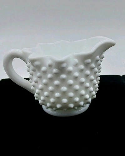 Vintage Hobnail White Pitcher Creamer