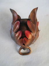 VINTAGE ANTIQUE CHANDELIER METAL LEAF BOBECHE LAMP SOCKET TRIM COVER