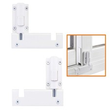 Patio Sliding Door Security Foot Lock Kick Lock, Fits on Top 2 Set, White