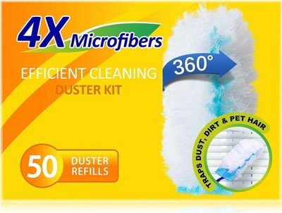 Multi Surface 360 Duster Refills, 50 Heavy Duty Cleaners for Home &