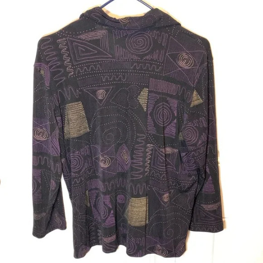 Abstract Geometric Patterned Print Long Sleeve Co… - image 4