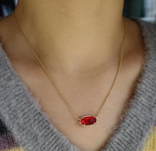 🌟NEW!!🌟❤️ Kendra Scott Elisa Gold Pendant Necklace in "Berry Red"