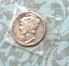Pretty 1939 "D" Mint merc dime w/ "Very Fine" details , FULL BANDS  ,90% silver