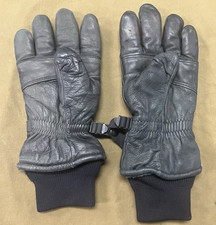 US Military Black Leather Intermediate Cold Wet Gloves 4 LARGE USED 4L 1