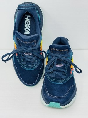 Hoka One One Bondi L Embroidery Blue Suede Running Shoes Unisex W 7-1/2 | eBay