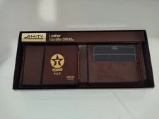 Vintage TEXACO Branded Amity Leather Identifier Billfold Wallet New In Box