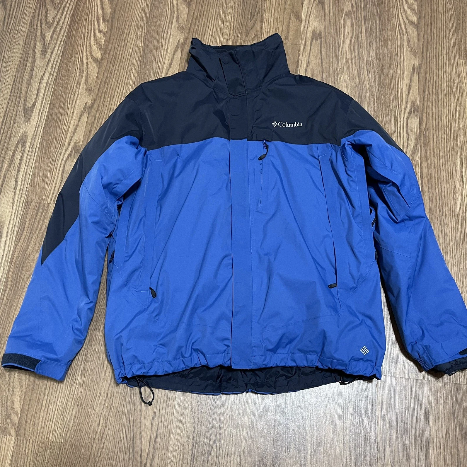 Columbia Omni-Heat 3-in-1 Ski Jacket Mens XL Blue Waterproof Shell Inner Puffer