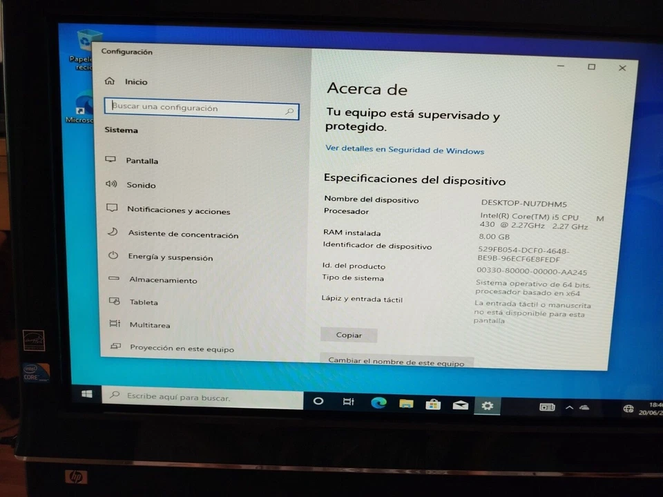 HP Touchsmart 600, core i5, 08GB, 500GB,  pantalla 23" + Adaptador HP original - Immagine 2 di 4