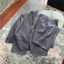 Ermenegildo Zegna Trofeo Grey Pinstripe Wool Suit Size 56 R