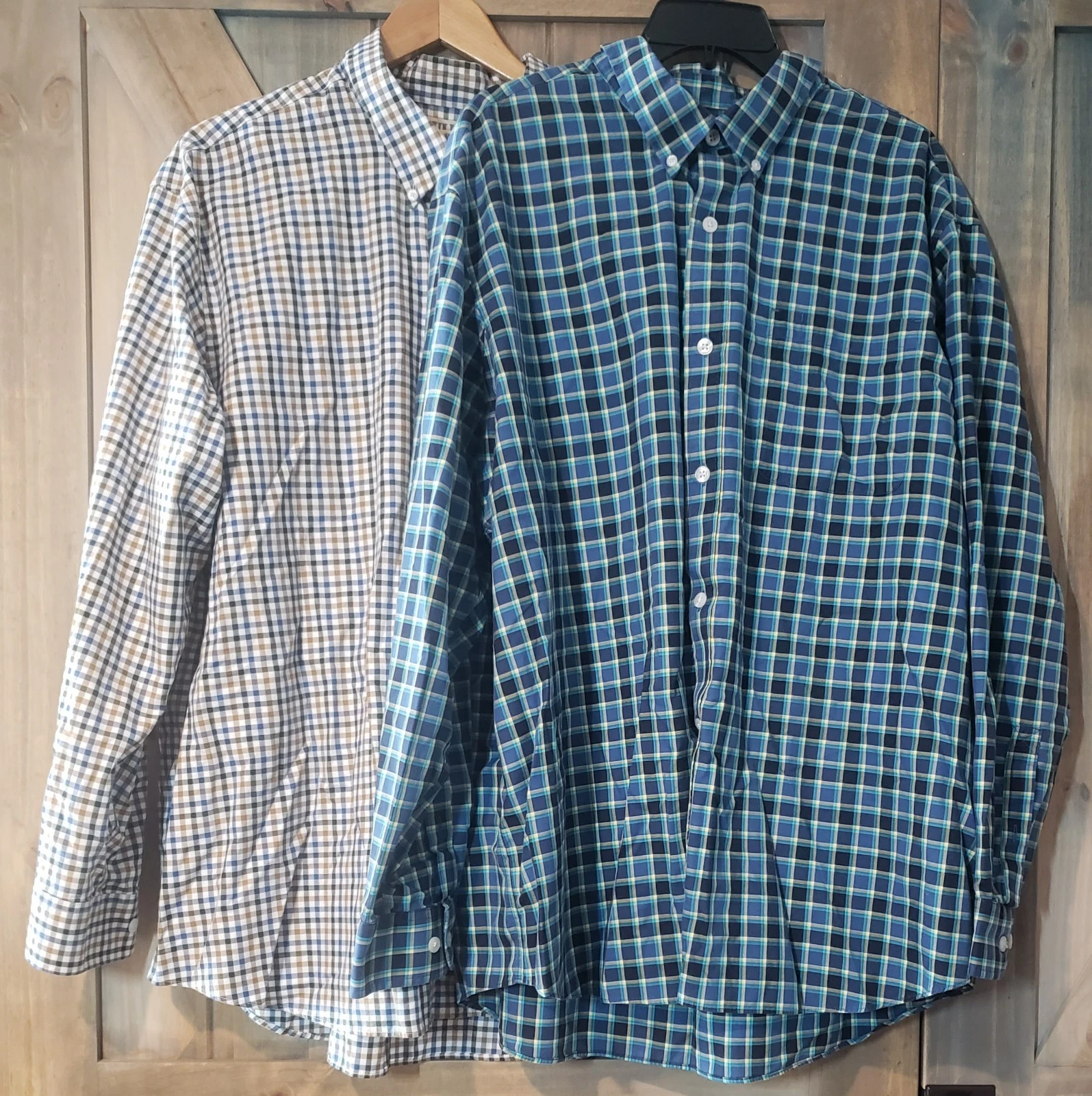 Two Duluth Trading Co Shirts Mens 2XL Long Sleeve Plaid Multicolor Relaxed Warm