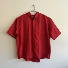 Red Kap Button Up Red Industrial Uniform Big & Tall Work Shirt 5XL