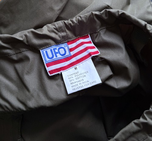DEADSTOCK UFO 90s Y2K Vintage Parachute Cargo Pants Wide Flare Tech Rave Khaki M - Picture 13 of 21