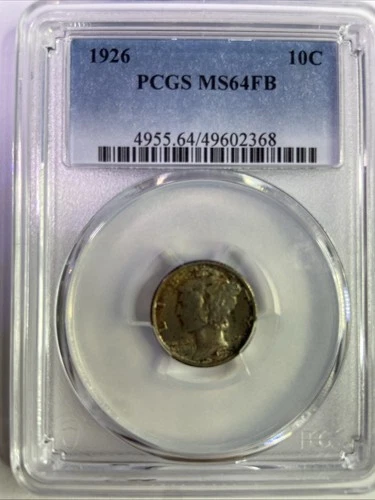 1926 MERCURY DIME - PCGS MS-64FB, PREMIUM QUALITY GEM!