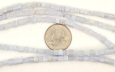 4mm Blue Lace Agate Square Cube Gemstone Beads 8-inch Strand
