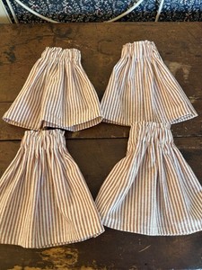 Custom Made Muted Red Striped Cotton Linen Lamp Shade Skirt Cover - 4 Available