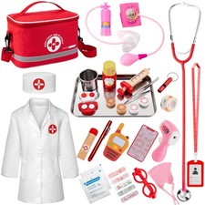 Doctor Kit for Kids, 34 Pcs Kids Doctor Playset Kit for Toddlers 35 with Medi...