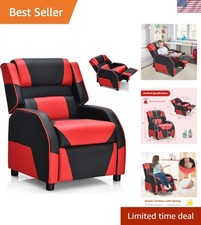 Kids Recliner, Gaming Recliner Chair w/Footrest, Headrest  Lumbar Support, E...