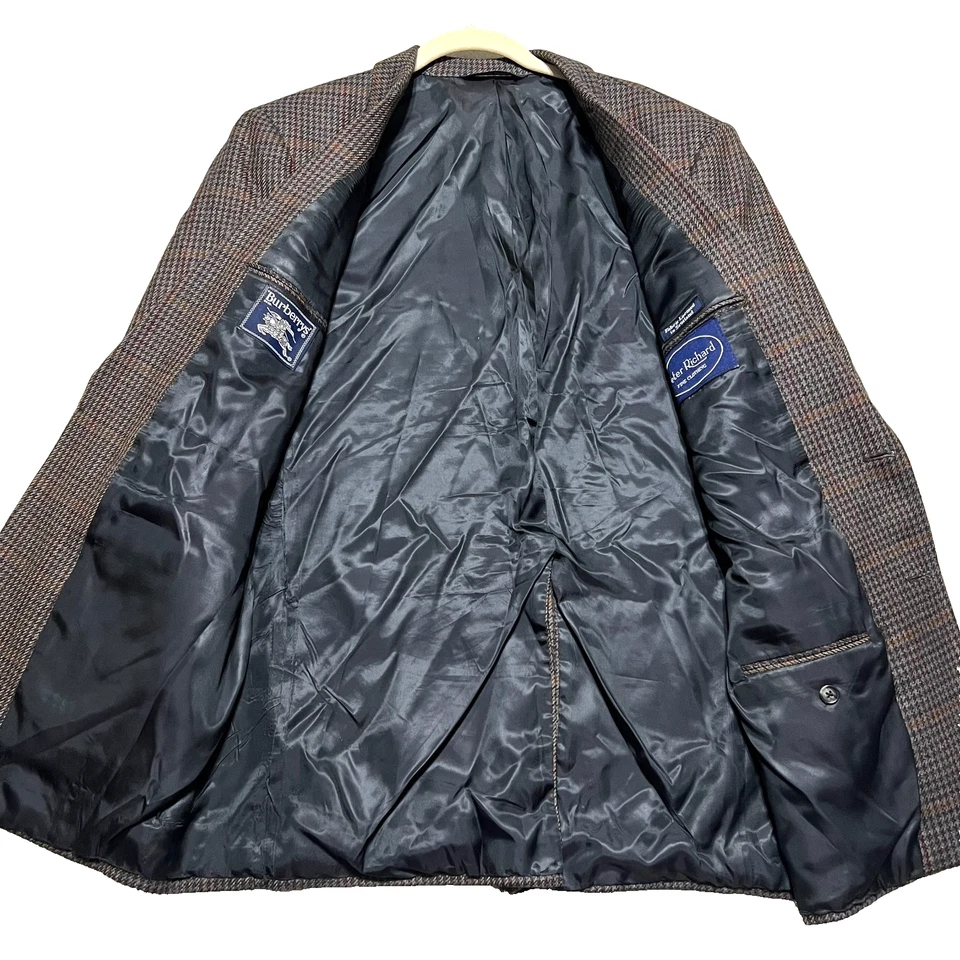 Blazer Vintage Burberrys Lana Pata de Gallo Ventana 40R Escocia Tweed Clásico Foto 4 de 4