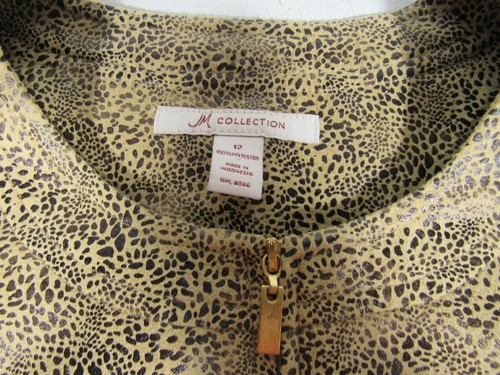 JM Collection Womens Polyester Brown Zip Up Blazer With Pockets Size 12 - Picture 2 of 3