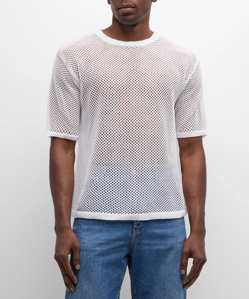 DRIES VAN NOTEN T Shirt Short Sleeve Mesh White Cotton Size DRIES VAN NOTEN T Shirt Short Sleeve Mesh White Cotton Size
