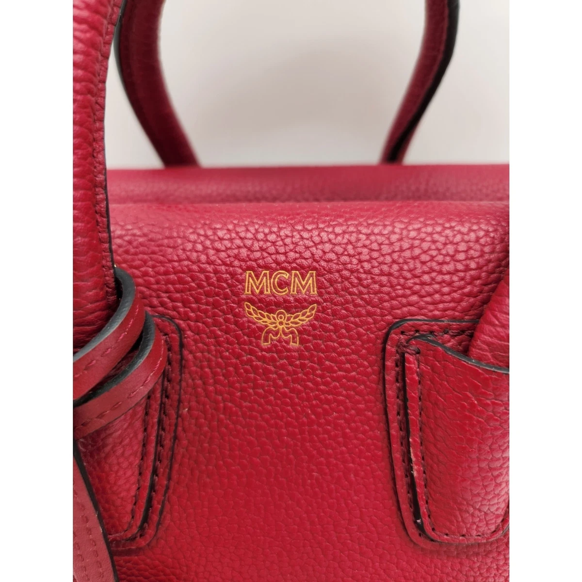 MCM Grained Mini Milla Burgundy Bag 443MCMXHC eBay