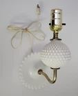 Vintage Milkglass Milk Glass Hobnail Wall Sconce Light Lamp A2