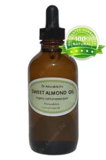 1 OZ w/dropper ALMOND OIL ORGANIC DRY SKIN HAIR MOISTURIZER COLD PRESSED PURE 