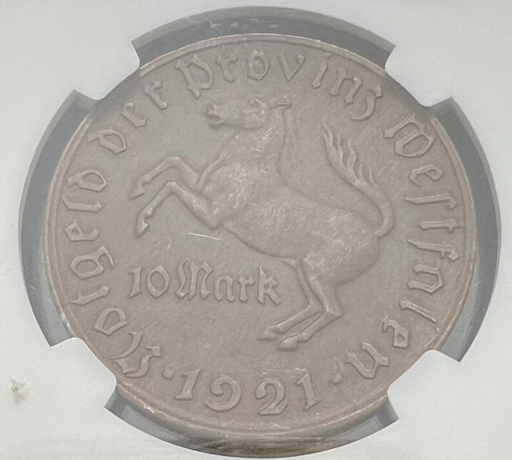 1921 年德国威斯巴利亚兰布-579.4 BRONZE NOTGELD 10 米 — 第 2/4 张图片