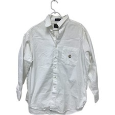 Ralph Lauren Chaps Button Up Dress Shirt Mens Size 17.5 32/33 White Long Sleeve