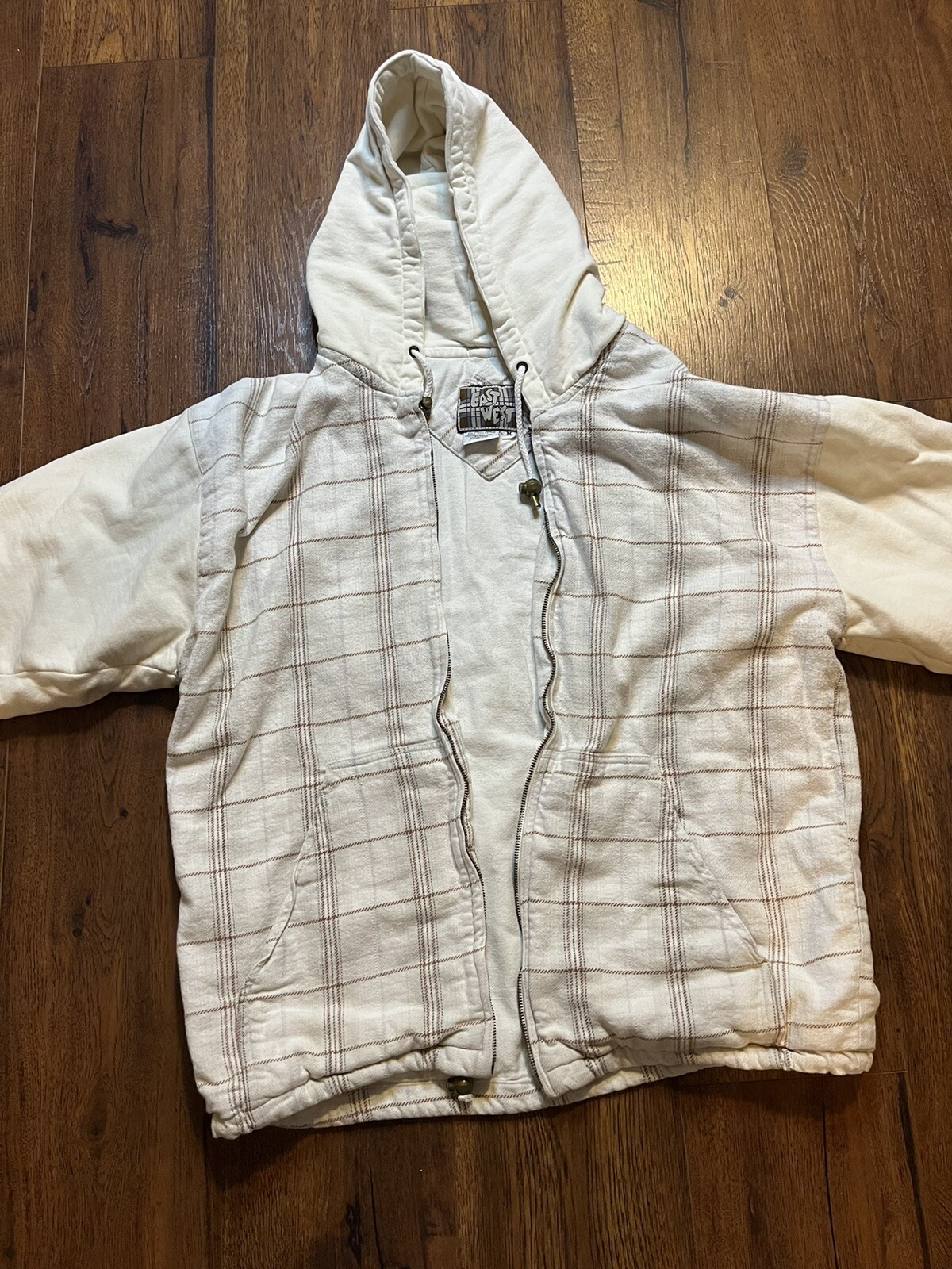 Vintage East West Flannel Hoodie Cotton 