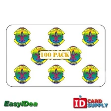 QTY: 100 | Official Seal ID Card Hologram Overlay with Adhesive Back