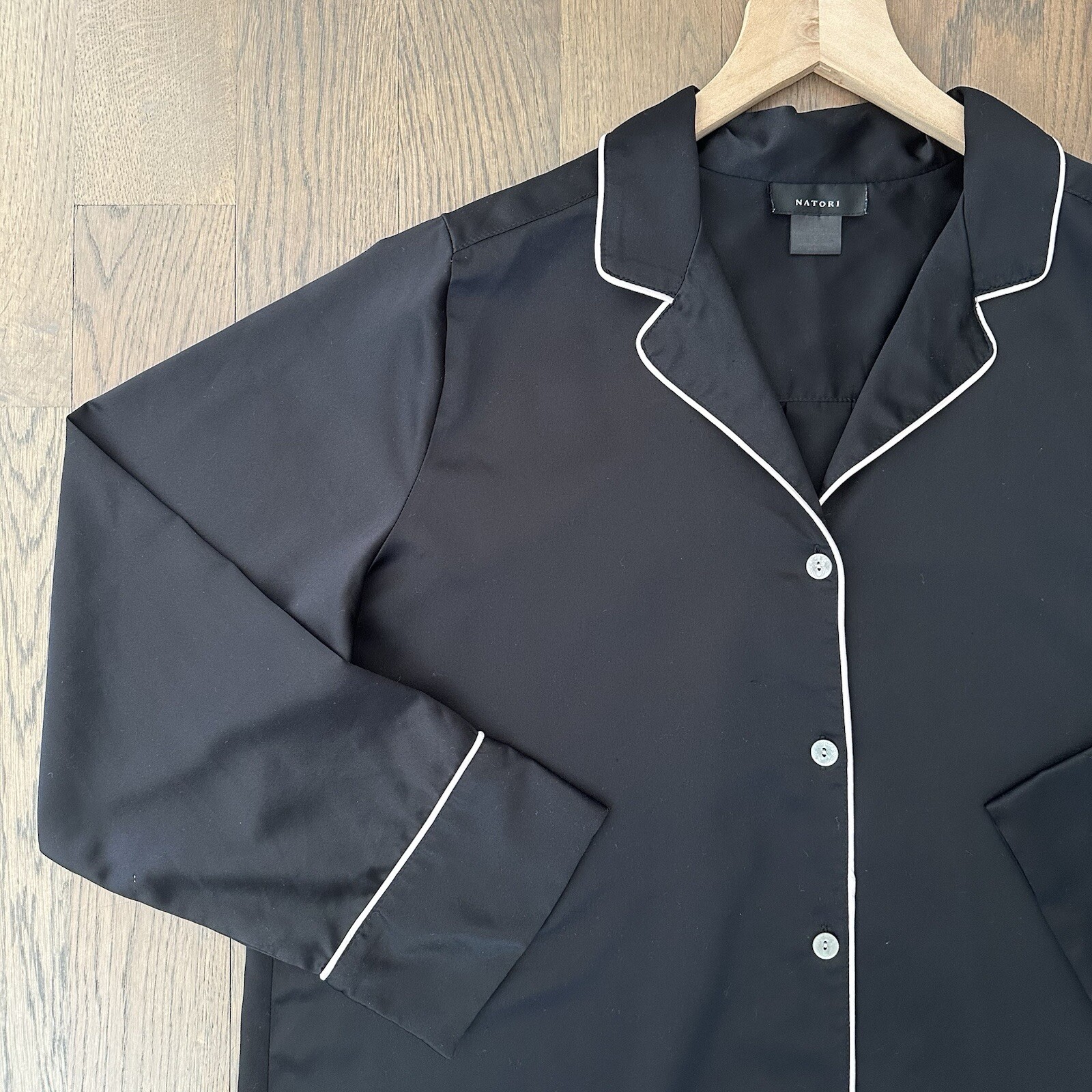 Natori Womens Charm Essentials Solid Button Down … - image 4