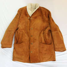 VTG Shearling Coat Men 54 46 in Sheepskin Jacket Chore Barn Rancher Marlboro Man