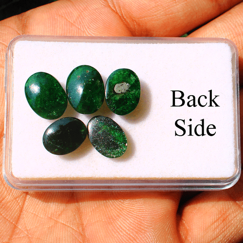 5 Pcs Natural Tsavorite Untreated Rich Green 10mm-11.8mm Oval Cabochon Gemstones - Picture 8 of 16
