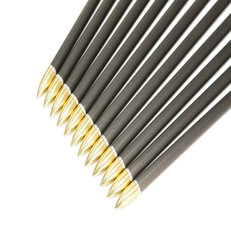 12pcs Carbon Express  Arrows Spine300-600 5"Turkey feather traditional bow  - Image 3 of 4