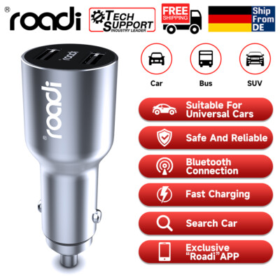 Auto Zigarettenanzünder 12V/24V USB-Ladegerät Reiseaufzeichnung mit Bluetooth