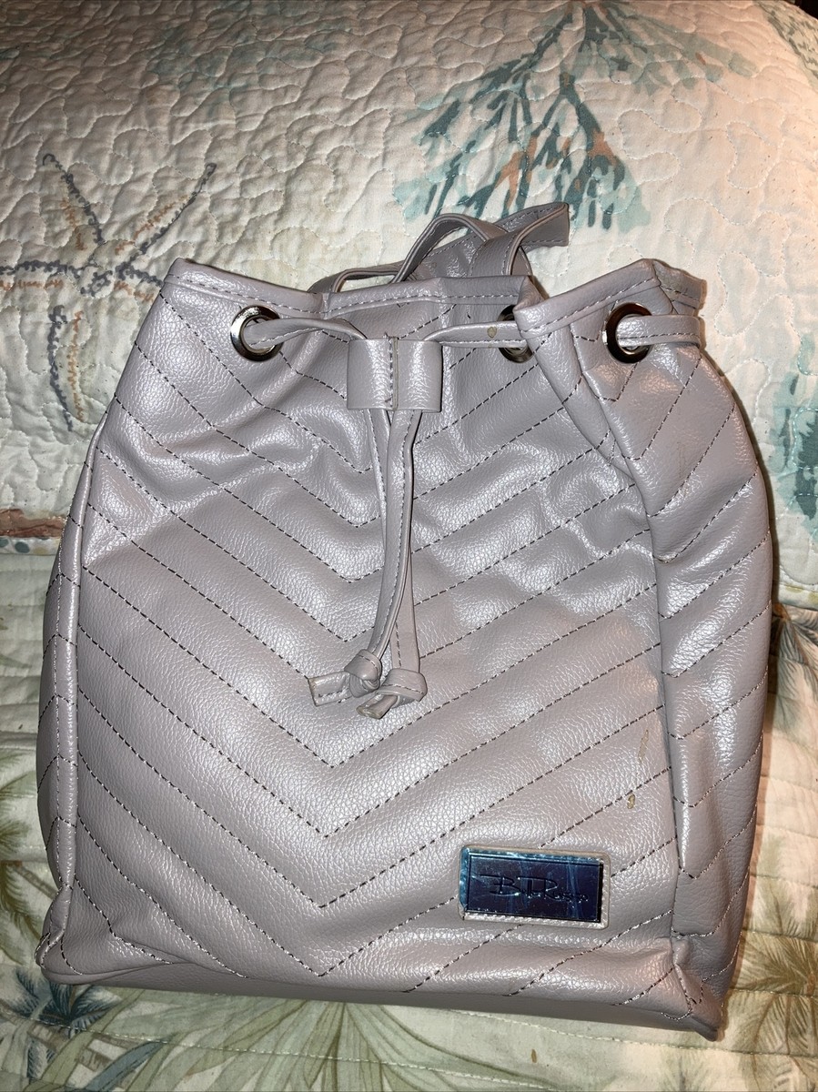 Bella Russo gray mini backpack purse Bella Russo Purse Backpack Gray Drawstring Bag Purse Handbag  main image 4