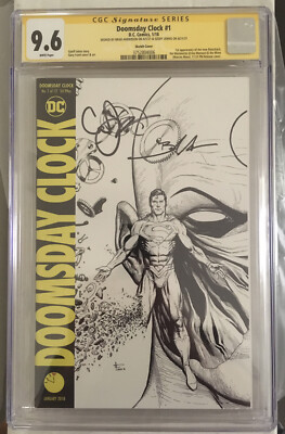 1ST MIME, OTHERS Doomsday Clock #1 2X SIGNED 11:57 PM Sketch Variant CGC 9.6 NM+