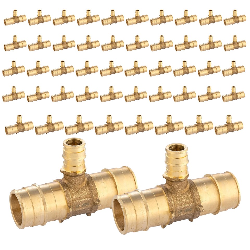 Kit 15 Pezzi Raccordo Crimpare PEX 1/2 In Ottone Senza Piombo Gomiti 813030 Kit 15 Pezzi Raccordo Crimpare PEX 1/2 In Ottone Senza Piombo Gomiti 813030