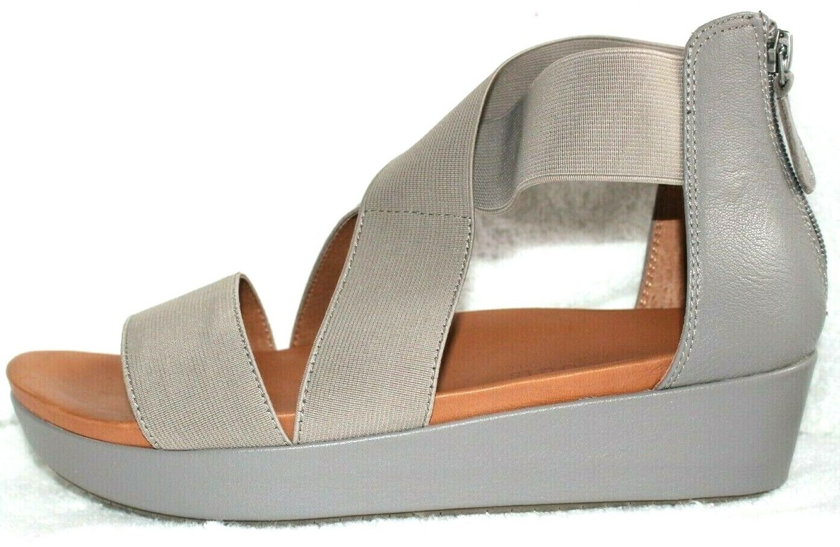 Gentle Souls Kenneth Cole Josie EL Gray Leather Comfort Sandals