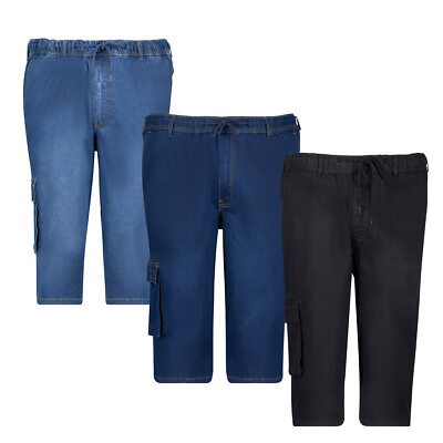 Herren Jeans Jogging Caprihose Hose Kurz Jogginghose in Übergrößen 2XL - 12XL