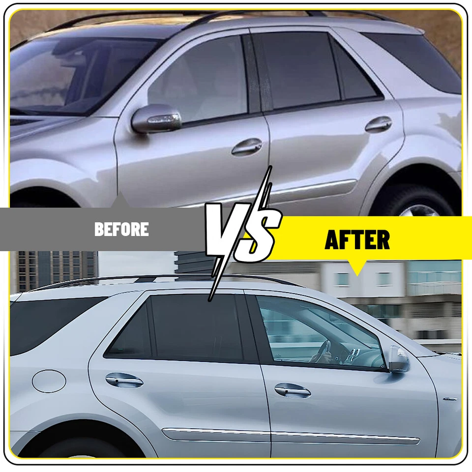 Juego de 6 piezas para Mercedes Benz ML350/ML500/ML550 W164 06-11 moldura de poste de pilar de ventana Foto 4 de 4