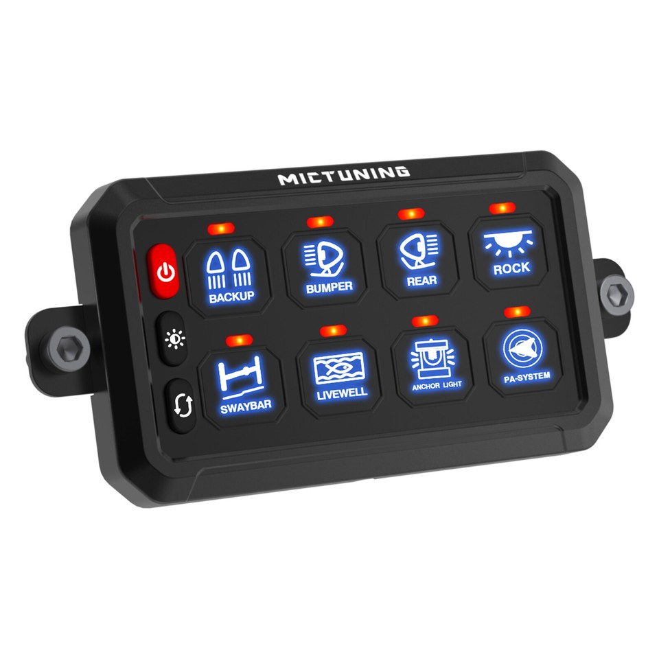 Universal 8 Gang Switch Panel On-Off LED Car Switch Panel Circuit ...