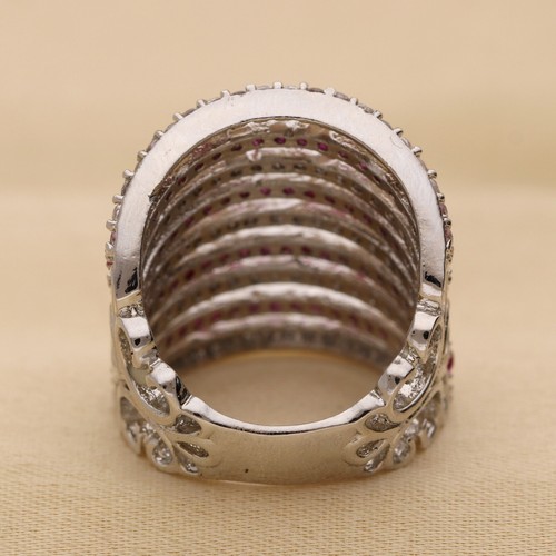 Umwerfend Cubic Zirkonia Nine Line Riesiges Hochzeit Damen Ring Variant Color - Bild 77 von 129