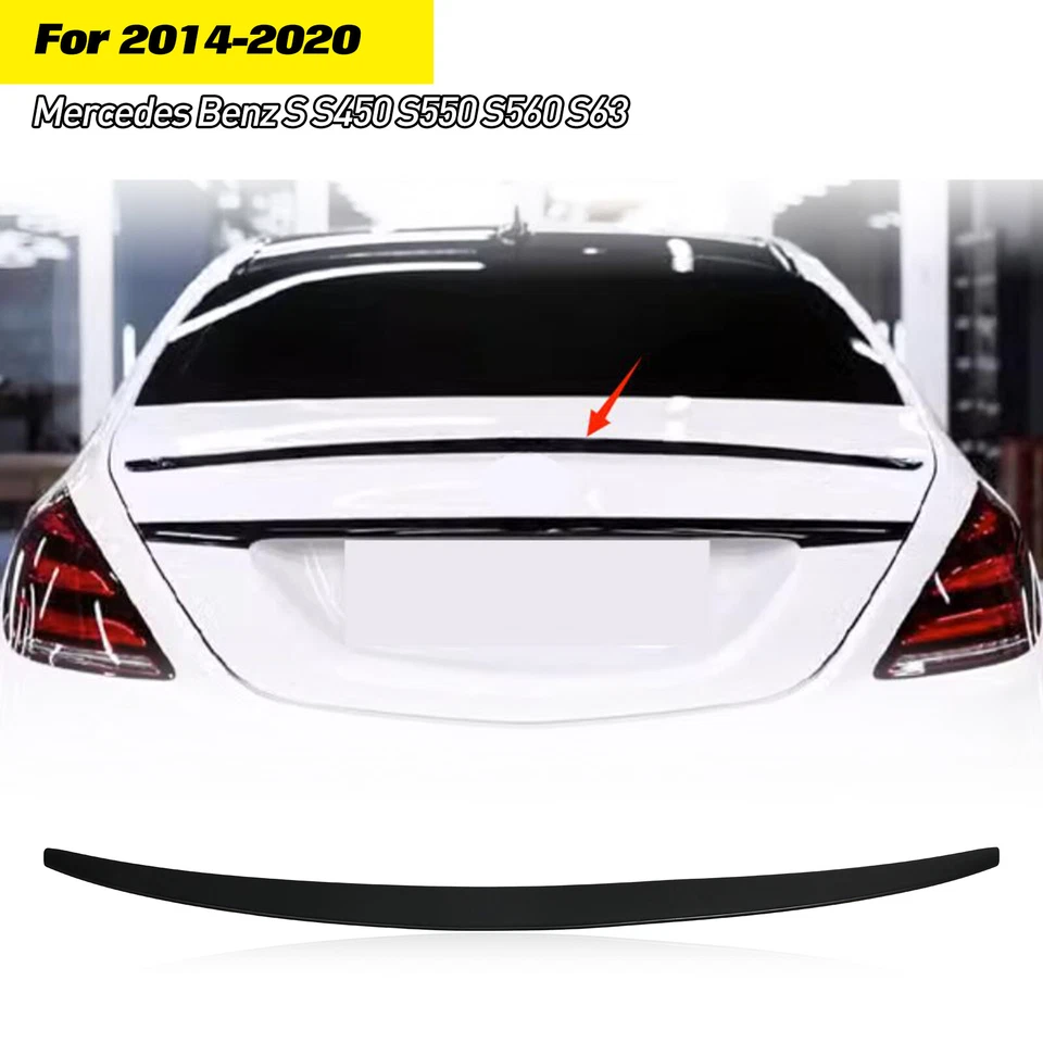 For 2014-2020 Mercedes-Benz S Class W222 Matte Black Sedan Rear Trunk Spoiler US - Imagem 3 de 4