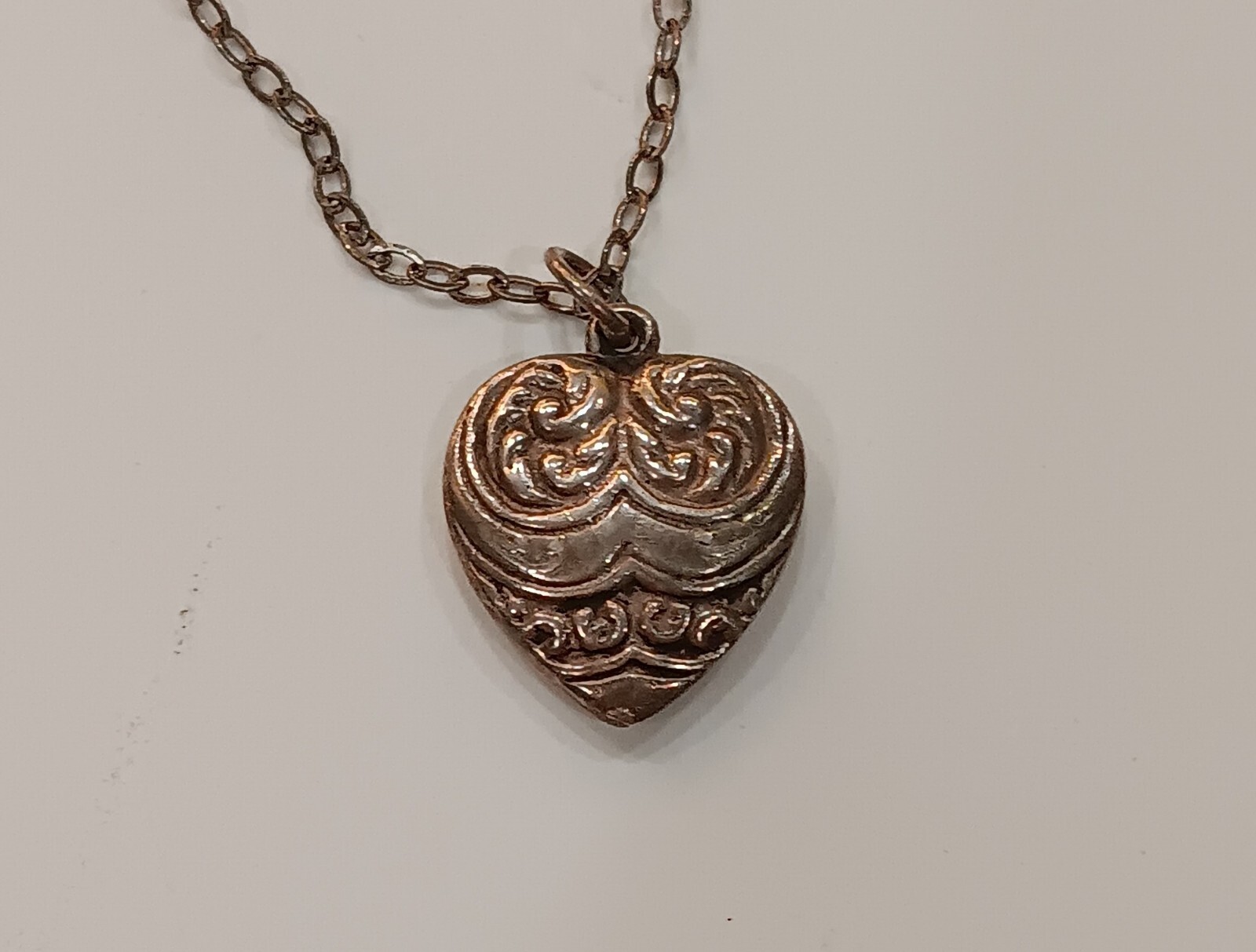 Antique Sterling Silver Scroll Work Repousse Puff… - image 1