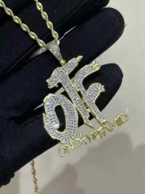 Real Moissanite 4.20Ct Round Cut Custom Letter Pendant 14K Yellow Gold Plated
